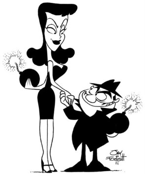 Boris Badenov and Natasha Fatale cartoon